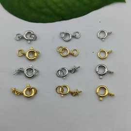 S925纯银圆扣生圈弹簧扣项链连接扣diy手工饰品配件厂家批发