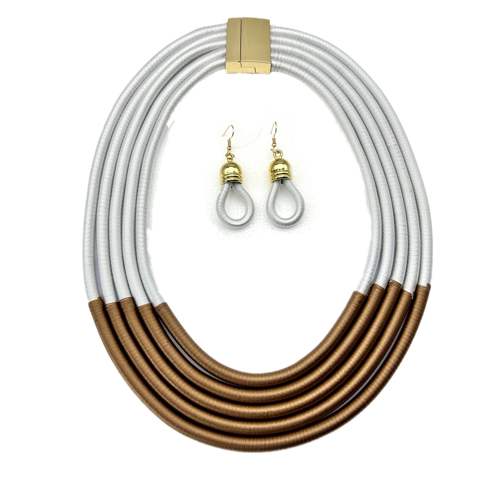 238g Weight Jewelry Set Classification Earrings + Necklace Quantity Holiday, Daily Occasion Mixed materials Material Color Block Pattern Women's Gender Epoxy Design Casual, Ethnic Style Style Casual Ethnic Style Color Block Mixed Materials Epoxy Women's Jewelry Set 18