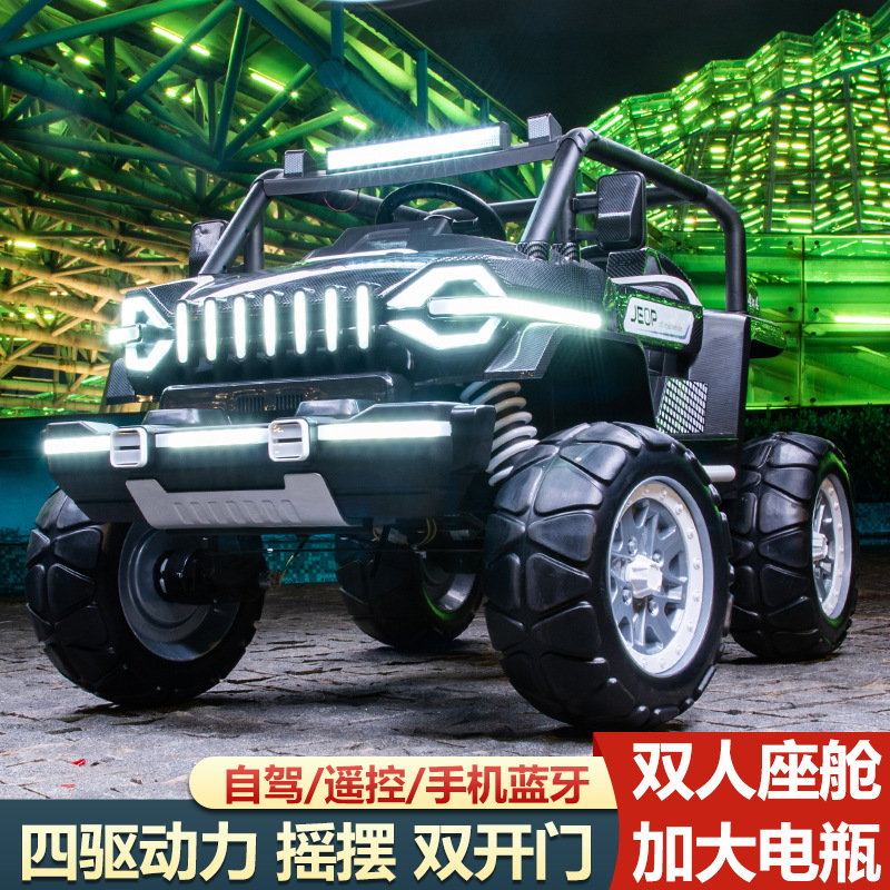 Coche de control remoto de juguete eléctrico de cuatro ruedas todoterreno para niños nuevos puede sentarse bebé adulto coche de juguete recargable Carro de bebé