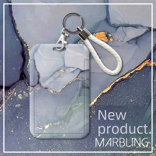 ins Exquisite Marble Bronzing Texture Creative Student Campus Card Set Bus Meal Card Set Access Control Cover