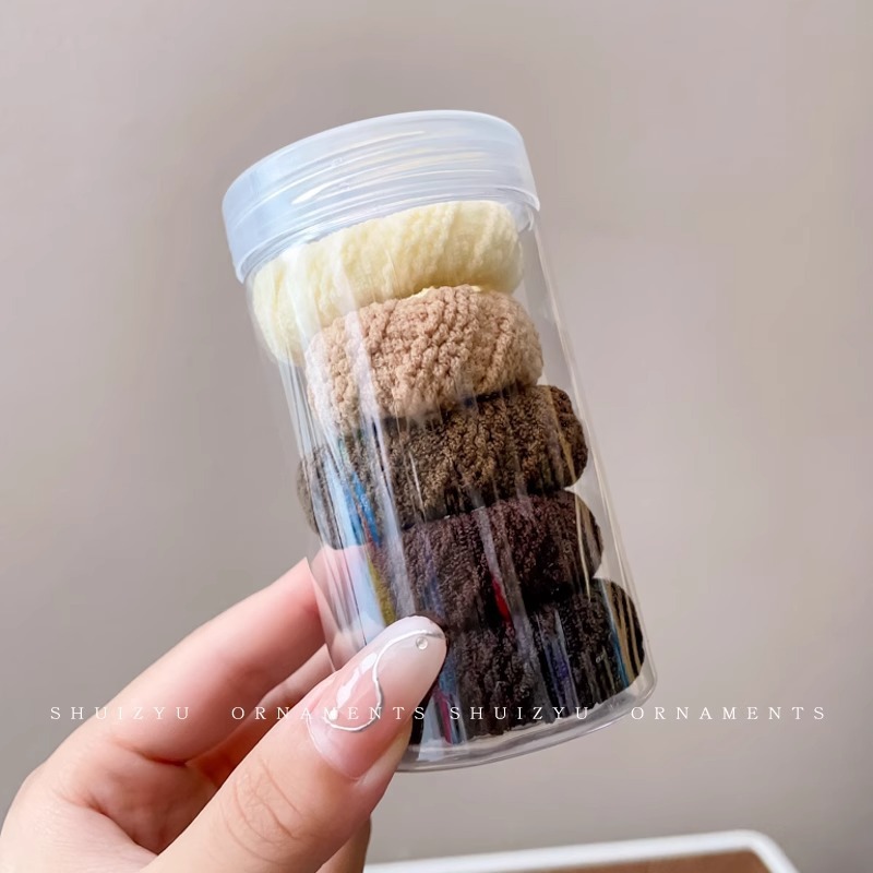 高级感咖色小熊头绳女气质简约高弹力发圈耐用橡皮筋女生扎头发绳|undefined