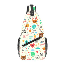 独立站新款来图印制可爱杂图户外运动休闲单肩斜挎包零钱工厂货源