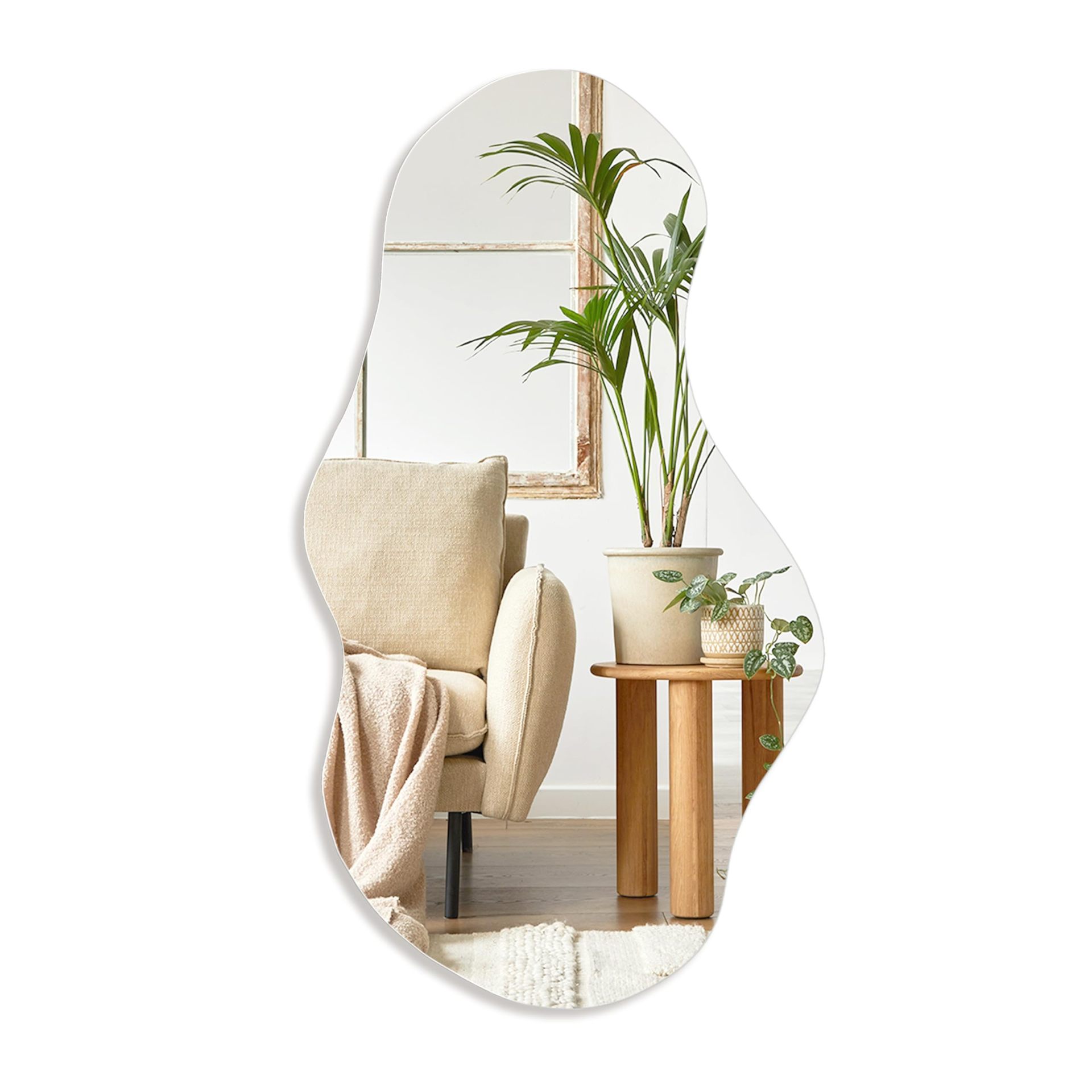 Espejo de cuerpo entero, espejo decorativo irregular en forma de lago, espejo nube, espejo de pared sin marco, espejo de pared para baño