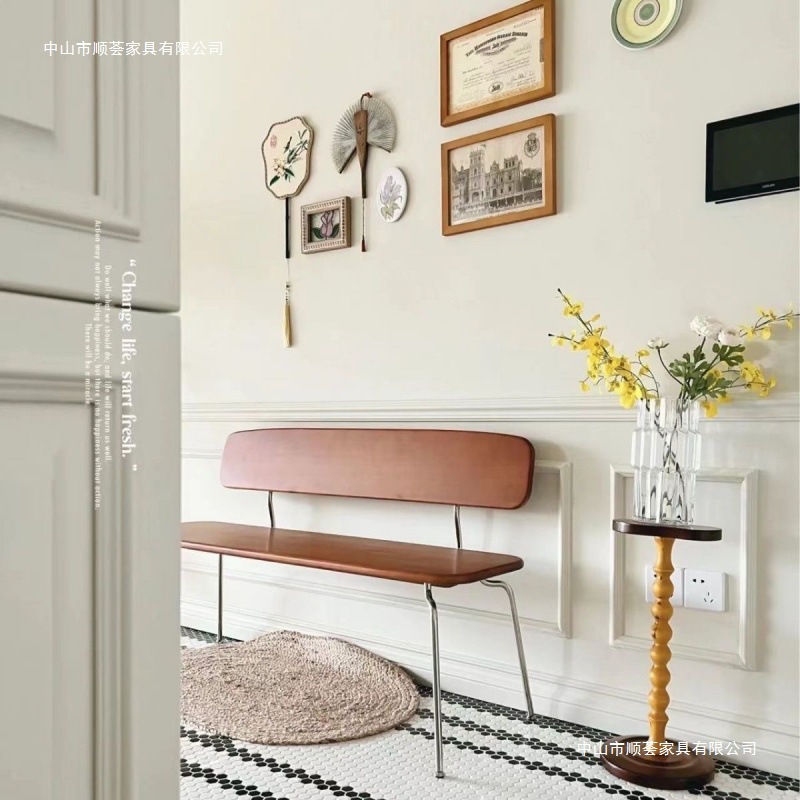 Scandinavian Household Living Room Dining Table Chair Bedside Solid Wood Creative Sofa Stool Long Coffee Table Retro