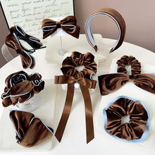 海盐可露丽系列优雅丝绒抓夹三角夹气质赫本夹秋冬发圈海绵发箍女