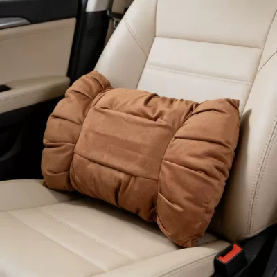 Headrest: La Wenjie Bubble Style Neck - cognac-colored-bubble-suede-lumbar-support-pillow