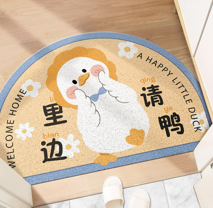 印花卡通進門口入戶腳墊室外可裁剪防滑絲圈地墊PVC耐髒蹭土墊子