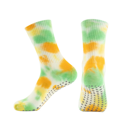 Summer thin trendy tie-dye yoga socks non-slip indoor gym floor socks training dance Pilates sports socks
