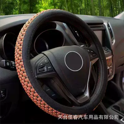 universal summer car handle cover – Steering wheel cover - distinguished-ice-silk-a-brown-38cm