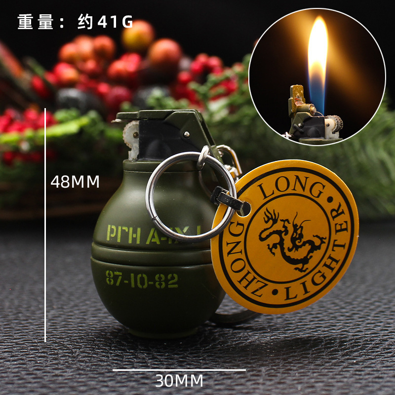 Zhonglong creativo inflable directo encendedor a prueba de viento llama roja adornos personales tabaco de metal al aire libre al por mayor