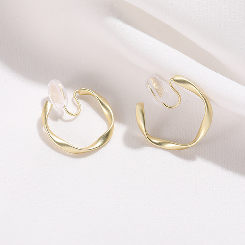 High-end hoop earrings, frosted matte color, textured earrings, temperament earrings, earrings, mosquito coil discs, non-pierced earrings