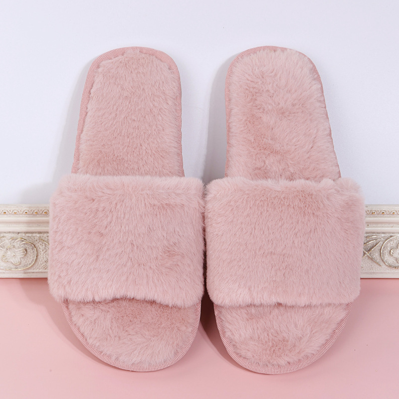 Velvet Plush Open-Toe Closed-Toe Autumn Indoor Lightweight Cushioned Memory Foam Breathable Indoor Shoes House Shoes_voghion.com