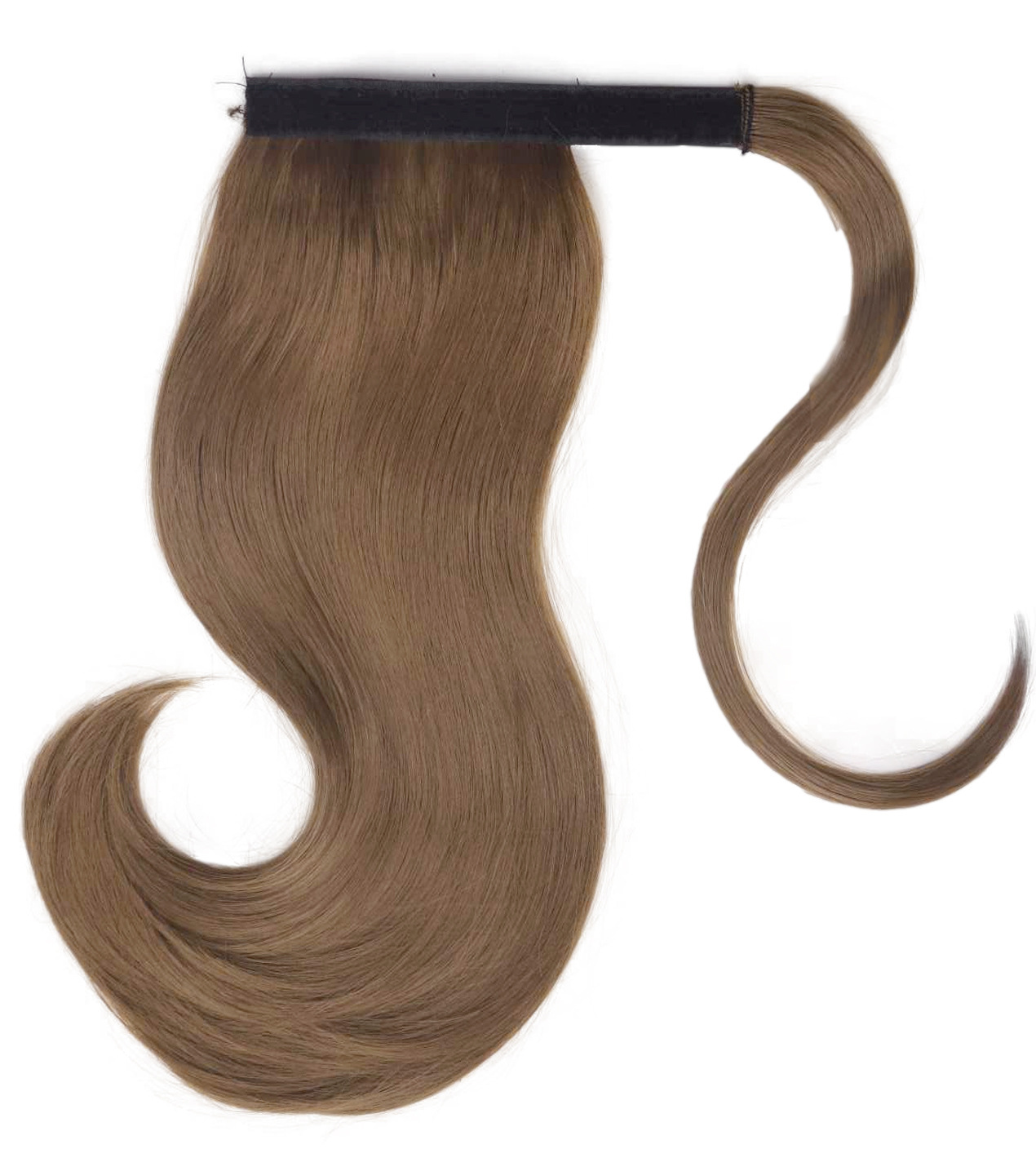 Velcro cola de caballo europea y americana cola de caballo ligeramente torcida falsa fibra química cola de caballo alta peluca