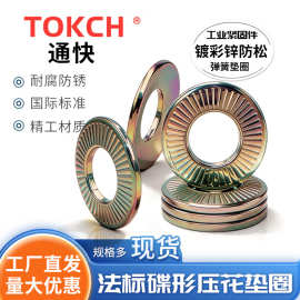 厂家直供法式防松垫圈 单面齿锁紧垫片镀彩锌 M5-M16符合RoHS标准