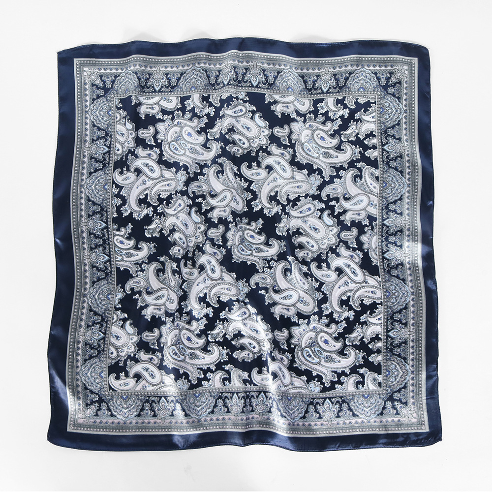 Printing Design Streetwear Style Women's Streetwear Cashew Nuts Satin Printing Silk Scarf