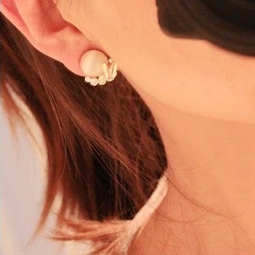 韩系猫眼石耳钉时尚镶嵌水钻耳环简约百搭耳饰品女现货厂家直销