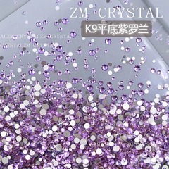 K9 新スーパーフラッシュフラットバイオレットラウンドネイルアートダイヤモンドクラッシュダイヤモンドパイルダイヤモンドコーキングダイヤモンド 33 カットパープルネイルアートジュエリー