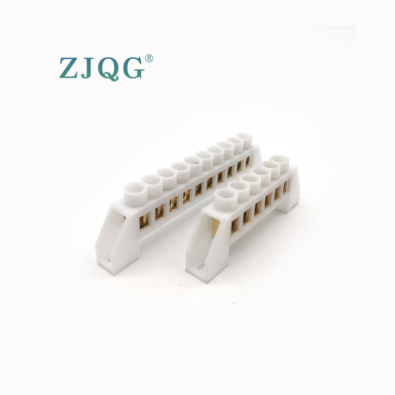 Strong light thickened plastic-coated shell bridge type zero-ground copper terminal block zero-ground row