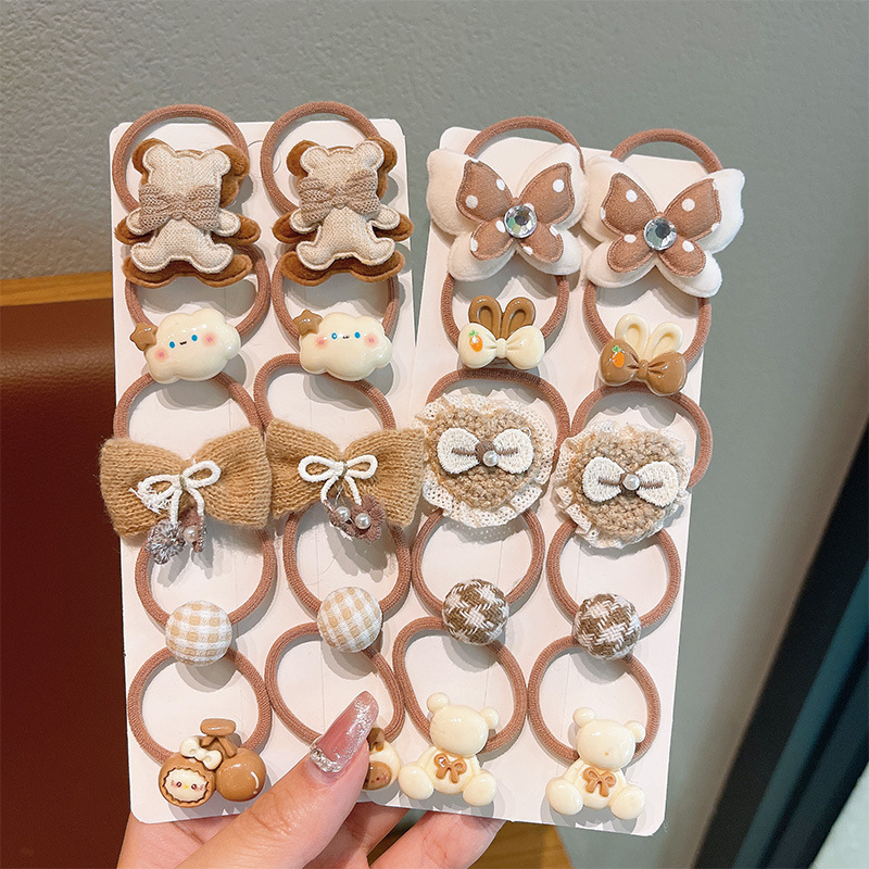 Cinturón infantil lindos cabello de café leche niñas atadas cabello de cabello no lastimas toalla de cabello anillo cabello de cabello de cabello de niñas