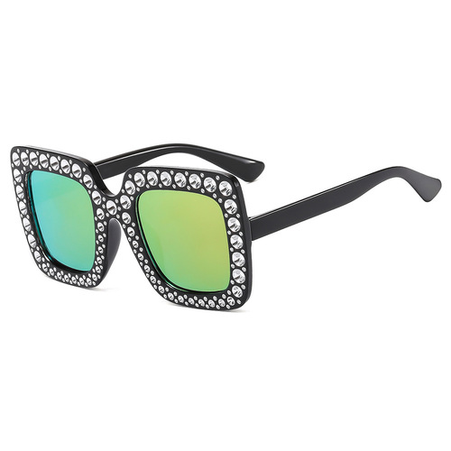 Children's parent-child square frame bling sunglasses cross-border fashion children's sunglasses baby beach sunglasses