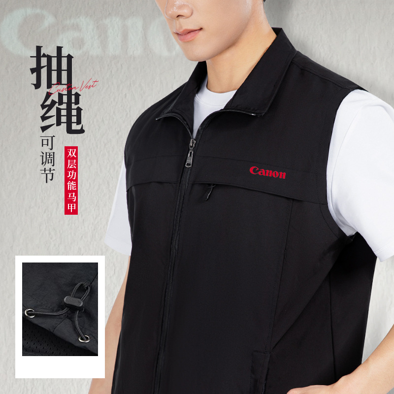 跨境广告马甲义工背心超市工作服马甲定 制活动宣传服印字 logo