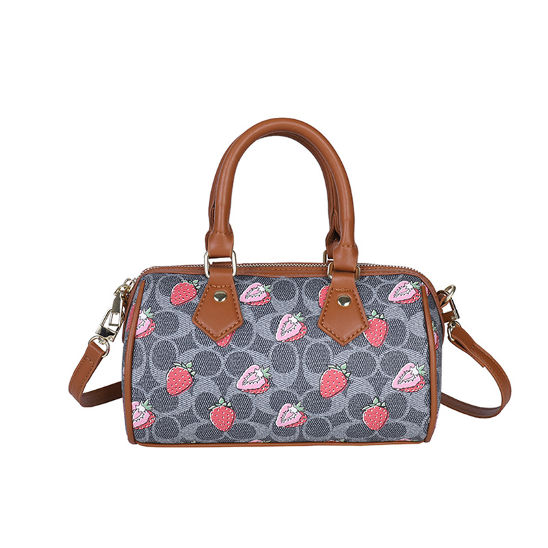 Bolso de diseño nicho lujoso portátil bolso de almohada de Boston nueva moda impresión de moda mochila de fresa