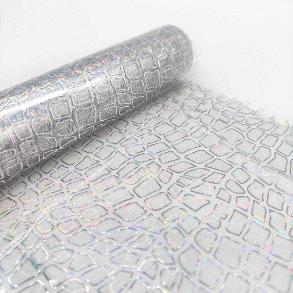 银色星球石头纹镭射镀铝洗铝转移膜刻字膜原材料PET预涂金属膜