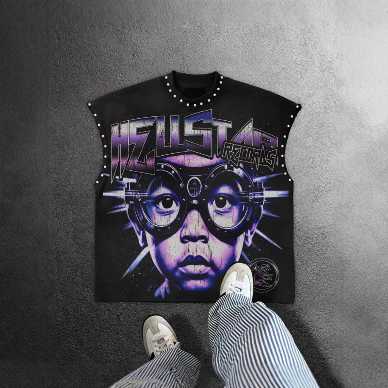 Summer Punk Design Letter Print Sleeveless Beach Vest Y2K Hip-Hop Classic Gothic Style T-Shirt Top Summer Punk Design Letter Print Sleeveless Beach Vest Y2K Hip-Hop Classic Gothic Style T-Shirt Top