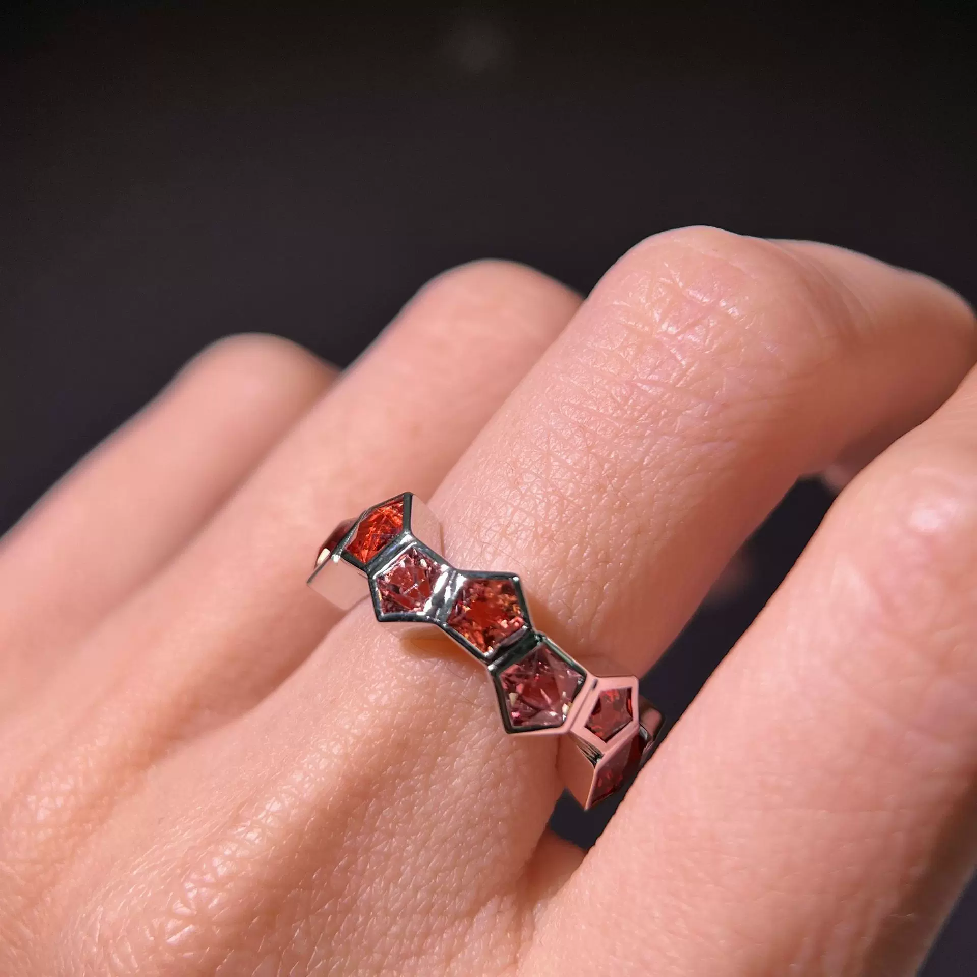 彩色宝石戒指设计感个性百搭指环戒子来图来样订制设计