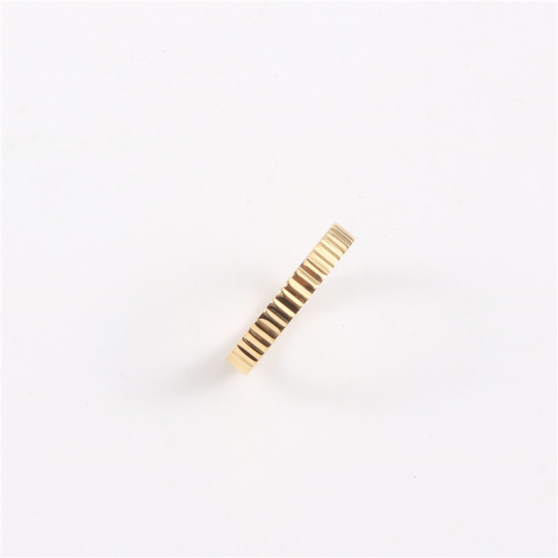 Titanium Steel Material Retro Stripe Solid Color Titanium Steel Rings 1 Piece