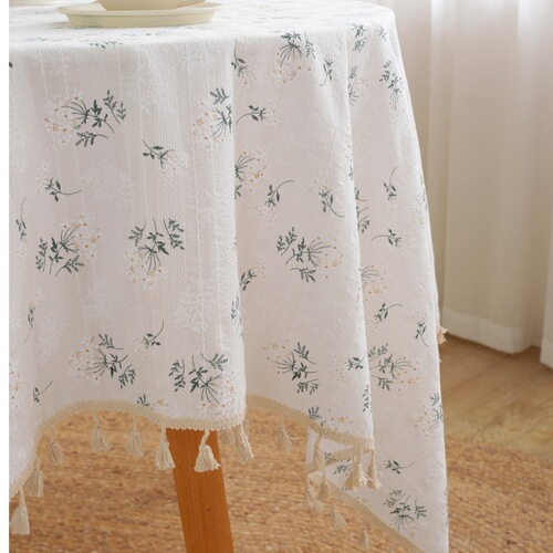 Le Xu Show Pure Cotton Tablecloth Korean Ins Style Pastoral Small Floral Rectangle Dining Tablecloth Tea Table Cover
