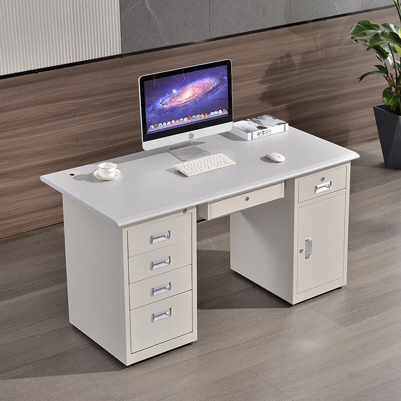 Mesa de computadora de escritorio de acero grueso de 1.2m mesa de cajón de una persona mesa médica de diagnóstico con bloqueo