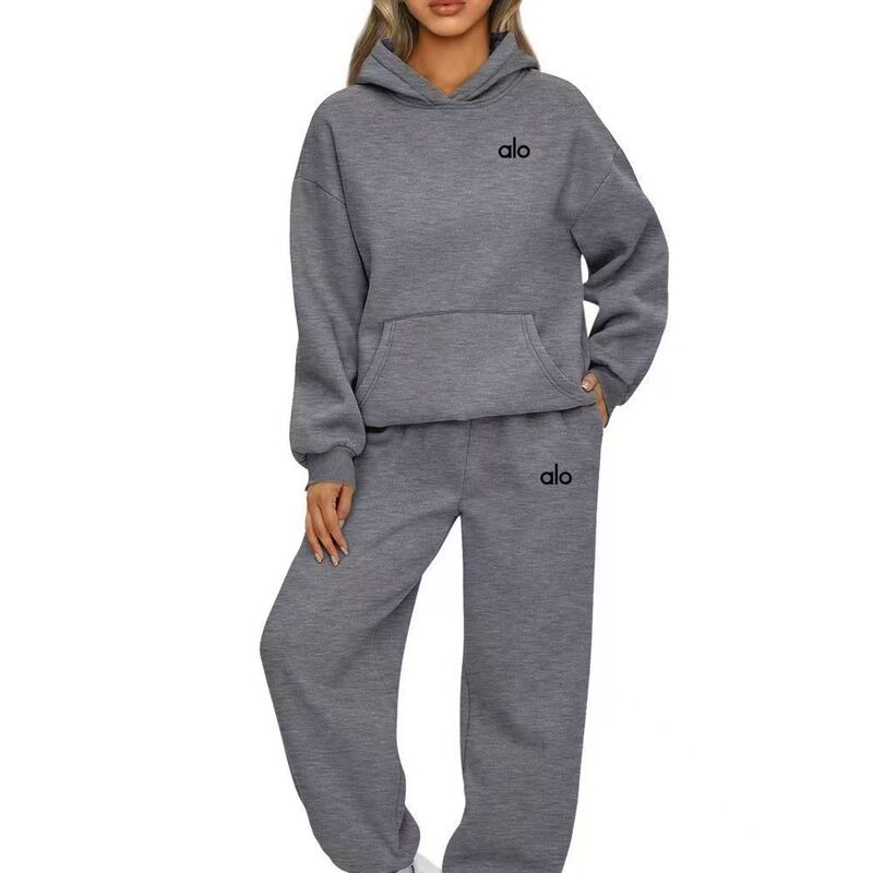 2025 Amazon Hot-Selling Women's Sweatshirt Cross-Border Letter Print Casual Loose Suit Alo Pullover Hoodie