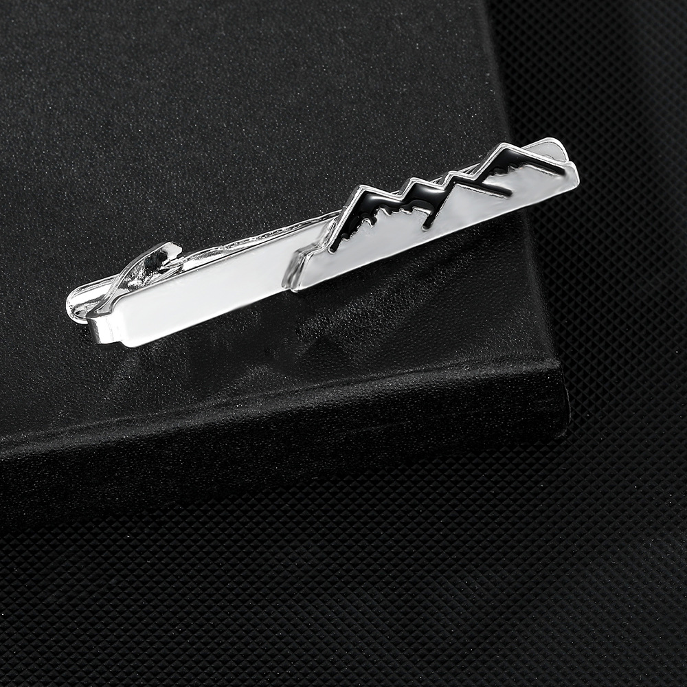 Cross-border mountain tie clip men's silver alloy tie clip high-end fashion business tie clip wholesale