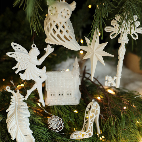 Christmas New Product Creative Craftsmanship Christmas Tree Home Decor White Plastic Multiple Styles Christmas Festival Ornaments