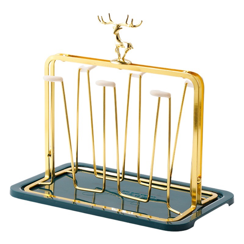 Elk Six Cup Holder Home Storage Water Cup Holder with Tray Living Room Kitchen Cup Storage Portable Water Cup Holder