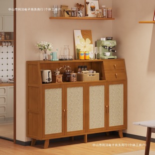 Kitchen Sideboard Retro Side Cabinet Living Room Storage Cabinet Floor-Standing Cabinet Coffee Wall-Mounted Integrated Storage Cabinet Tea Cabinet