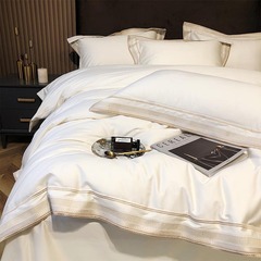 A類欧米式軽豪華風140本新疆長絨綿綿刺繍4点セット純綿布団カバーシンプルベッド用品