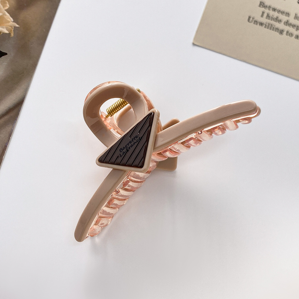 Unisex 11cm large shark clip Triangle clip letter hair clip fashion hair clip back head disc hair clip_voghion.com