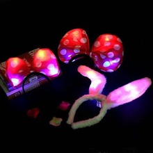 卡通米妮米奇发箍led发光大圆点蝴蝶结头箍儿童玩具头饰货源批发