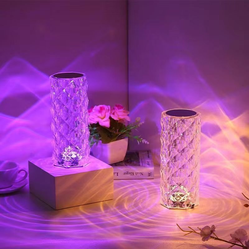 水晶玫瑰氛围灯浪漫台灯触摸开关学生创意生日礼物网红投影