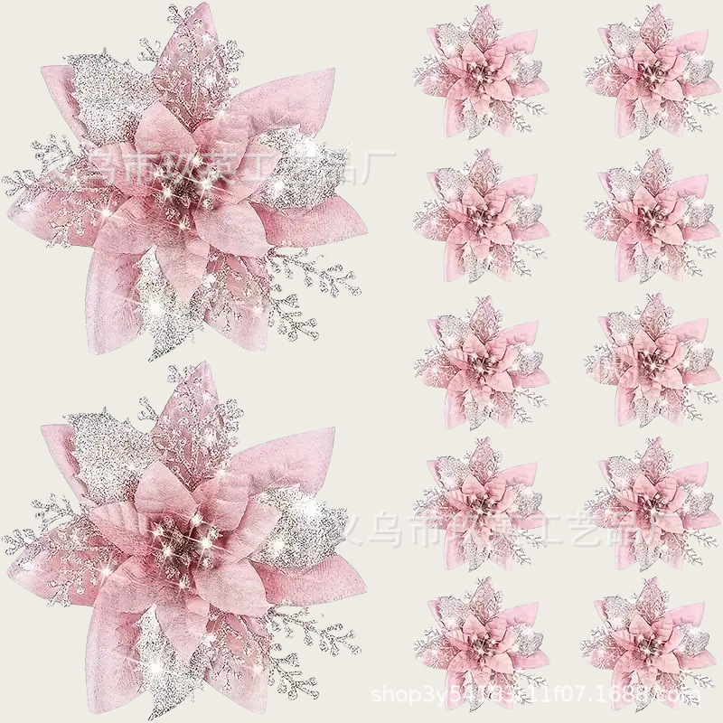 Christmas Decorations Silver Pink Christmas Flowers Christmas Tree Decorations Christmas Wedding Wreaths DIY Ornaments Wholesale Christmas Decorations Silver Pink Christmas Flowers Christmas Tree Decorations Christmas Wedding Wreaths DIY Ornaments Wholesale