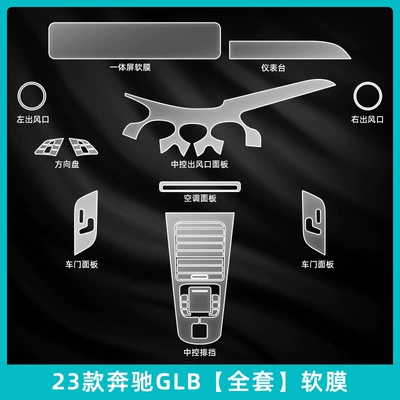 Car interior film Console Protective Film Gla Interior - 23-mercedes-benz-glb-full-set-soft-film