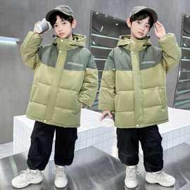 男童冬装羽绒棉服2025新款中大童装棉衣加厚男孩棉袄冬季洋气外套