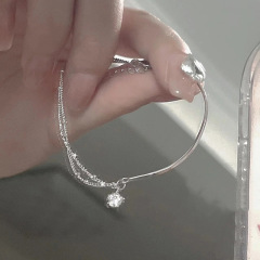 999純銀の星のブレスレットの女性の二重の軽い豪華な百合の小さい大衆の高級感のins風の銀のブレスレットの春の贈り物