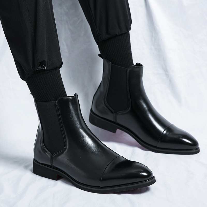 Transfronterizo Otoño e invierno de los hombres Nuevo tamaño más cálido alto-top moda casual moda puntiaguda manga juventud botas de los hombres al por mayor image 4