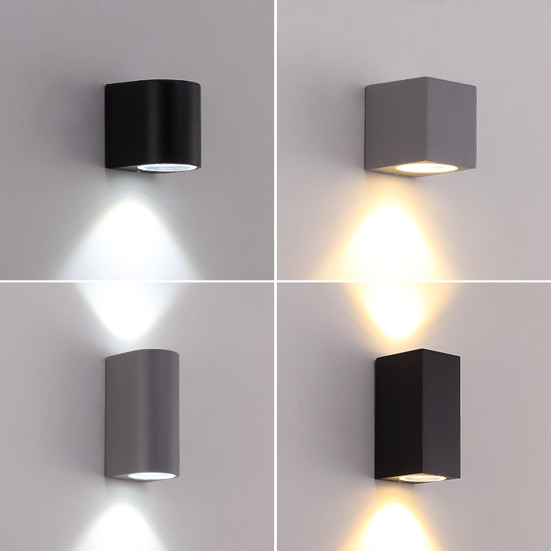 led al aire libre impermeable luz de pared superior e inferior escalera de pared cerrada pasillo balcón lámpara de pared de cabeza única lámpara de pared super brillante pasillo doméstico