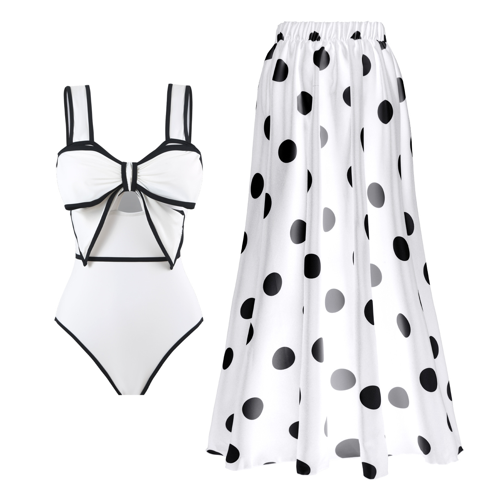 Costume intero stile bohémien con gonna lunga da spiaggia_voghion.com