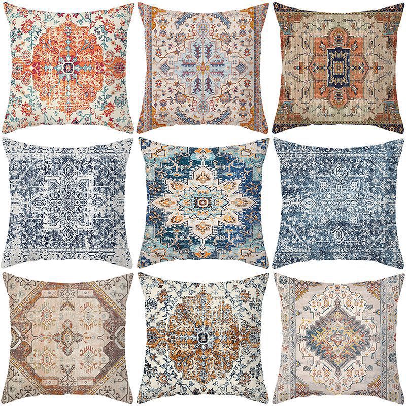 Bohemian Style Vintage Pillow Case Printed Cross-border Home Decoration Pillow Cushion Homestay Sofa