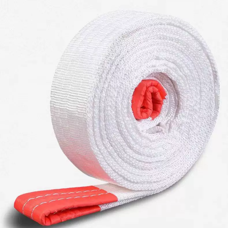 加厚白色扁平吊装带 工业起重用厚实索具吊带 丙纶吊装带1M